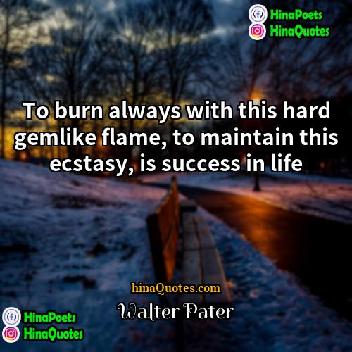 Walter Pater Quotes | To burn always with this hard gemlike